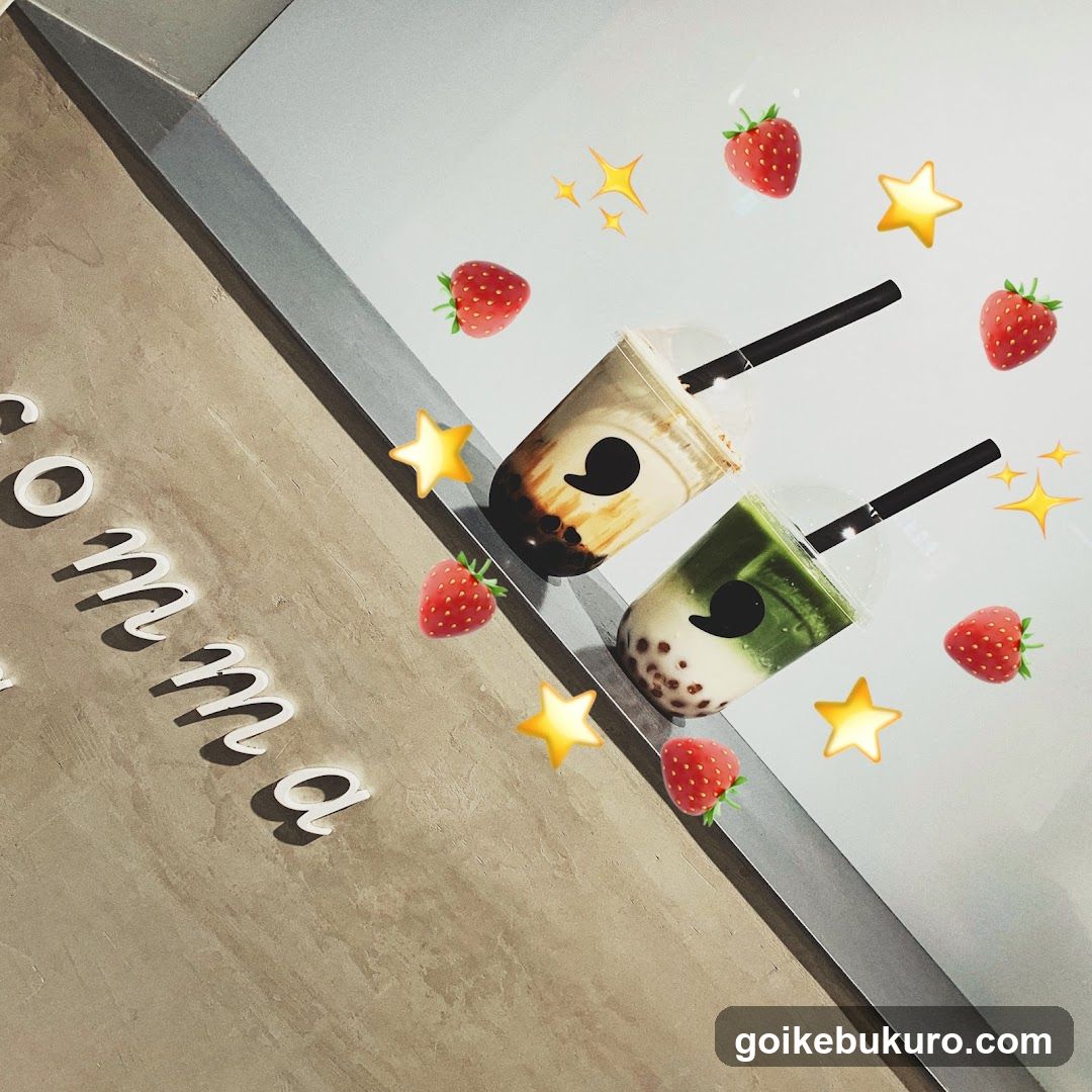 Boba Tea with Strawberries and Stars