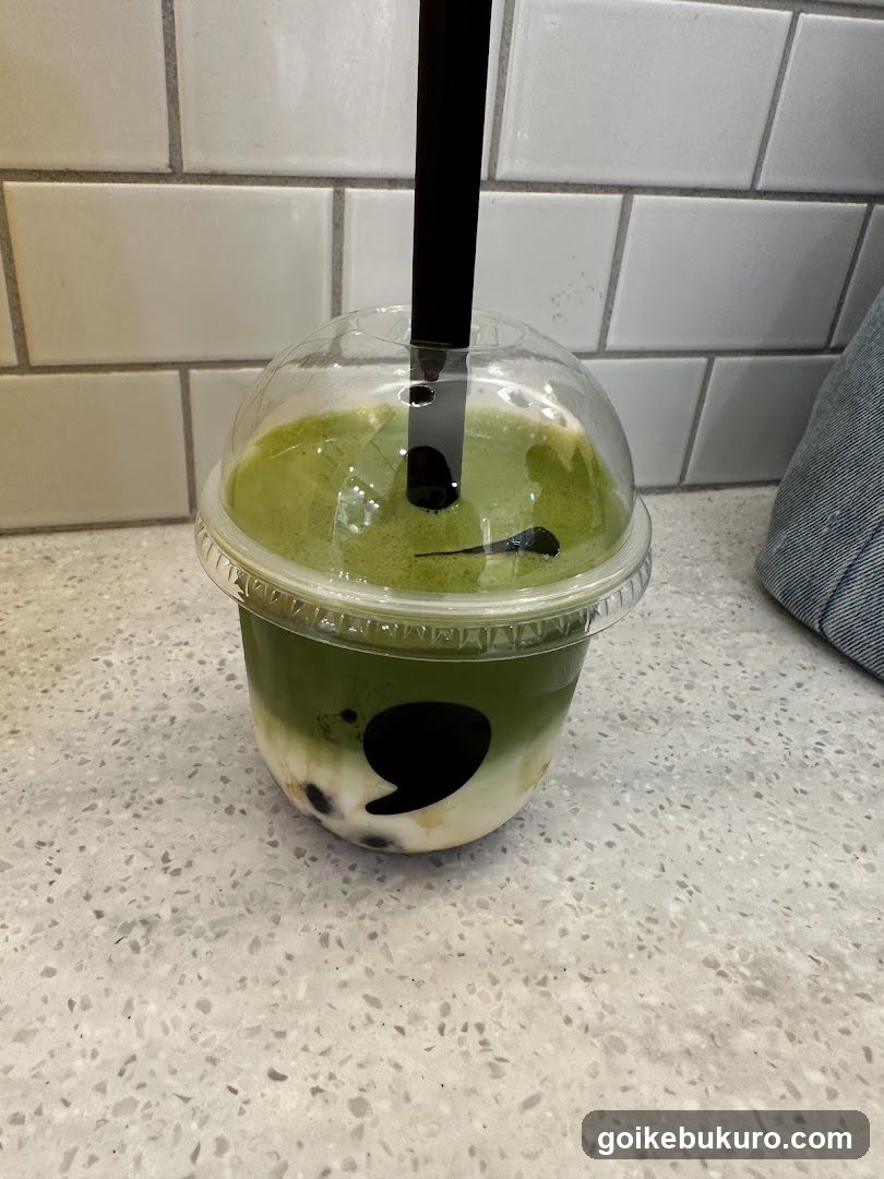 Matcha Drink with Bubbles