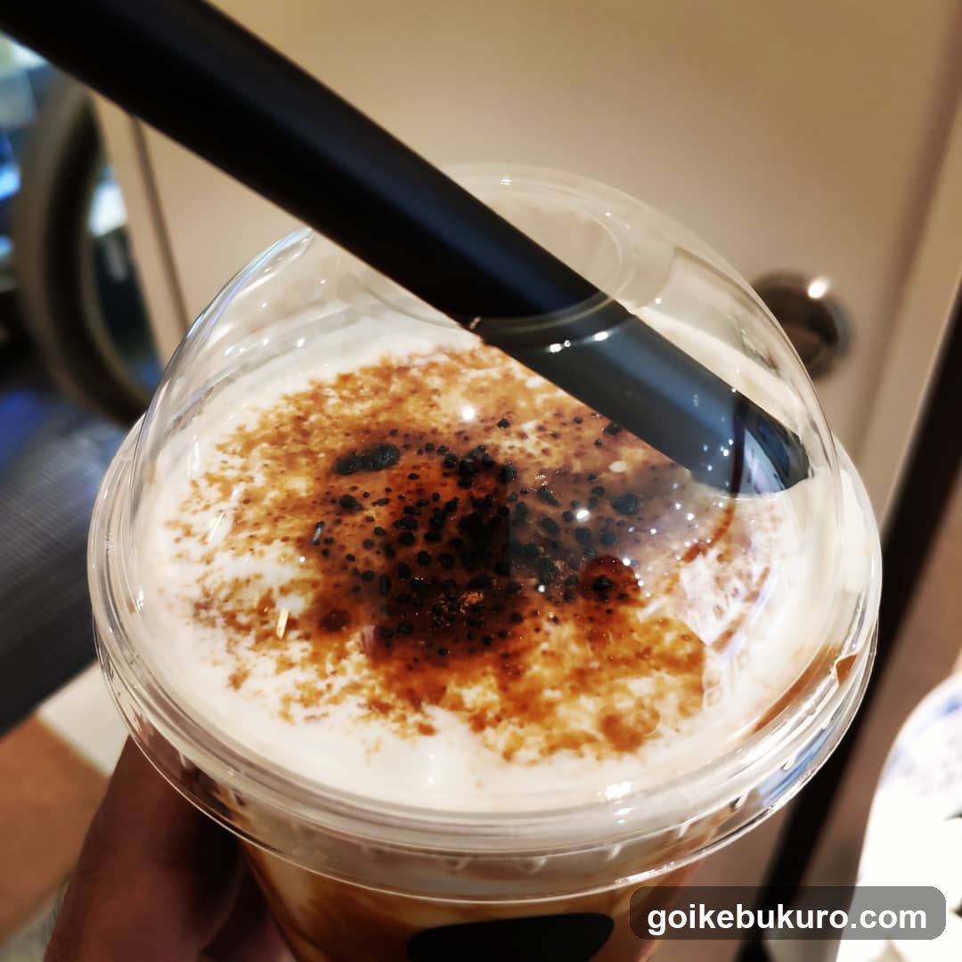 Iced Coffee with Foam and Dusting