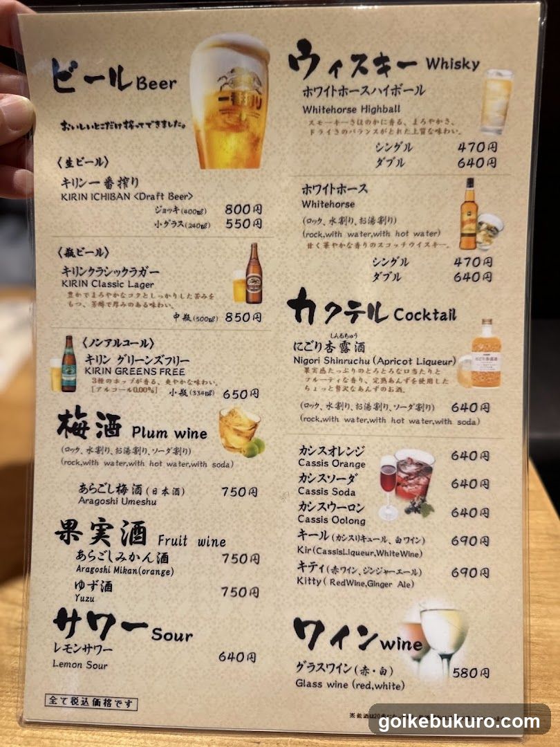 Japanese Drink Menu Board