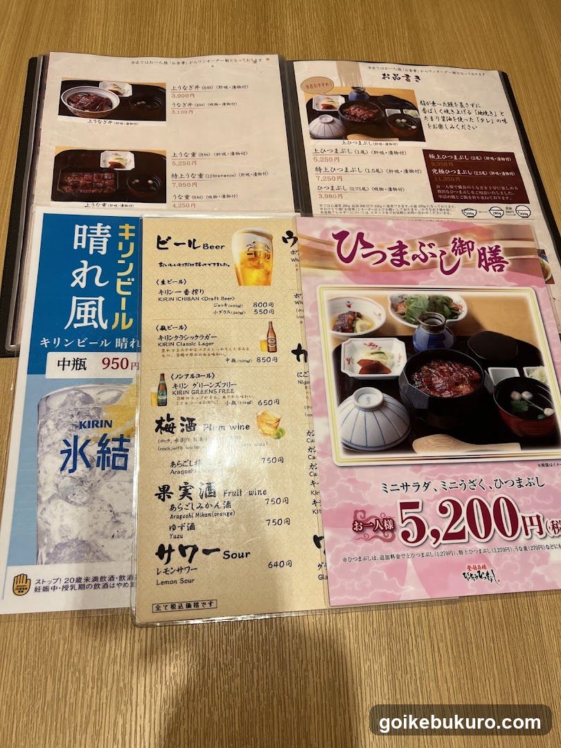 Japanese Restaurant Menu Spread