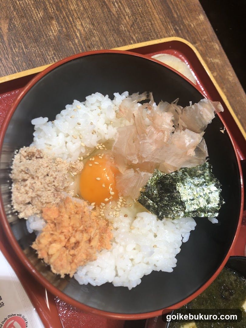 Bowl of Rice with Egg and Toppings