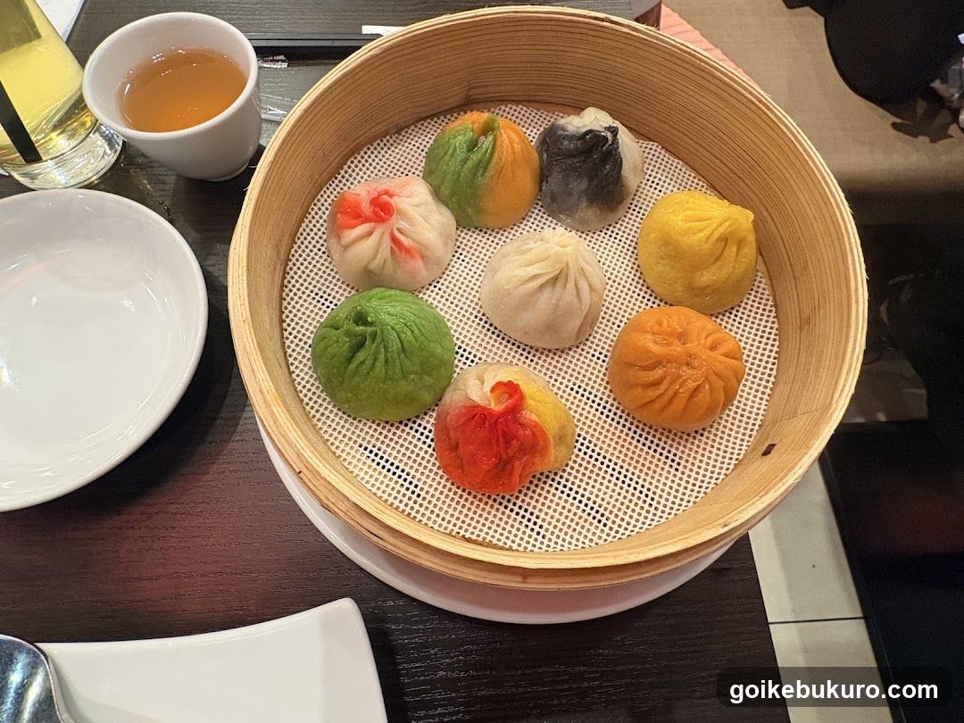 Assorted Steamed Dumplings in Bamboo Basket