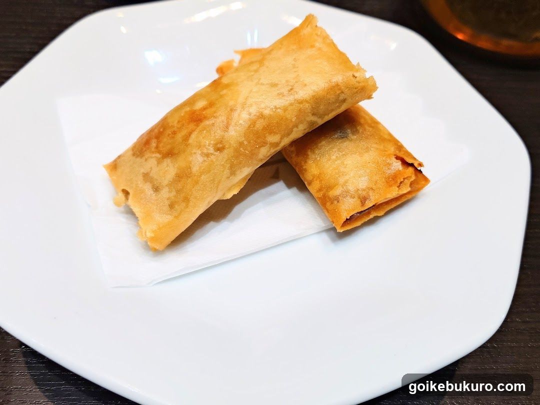 Fried Spring Rolls on a Plate
