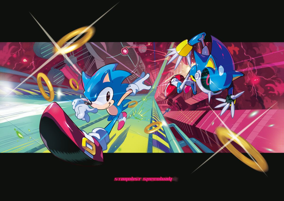 Stardust Speedway-themed artwork in the Ikebukuro Sonic exhibition